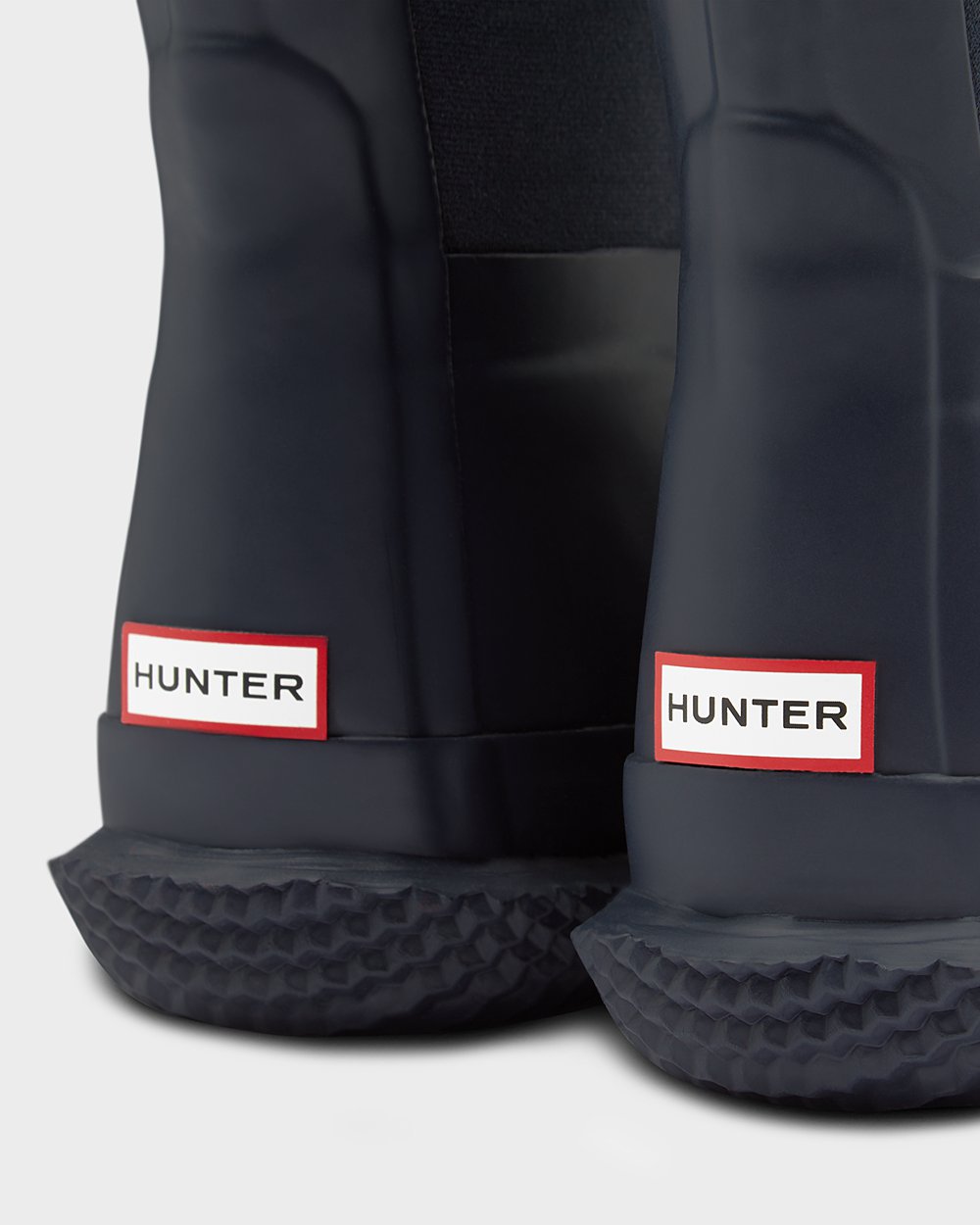 Kids Hunter Original Big Insulated Roll Top Sherpa - Snow Boots Navy - 1975-OEDIY